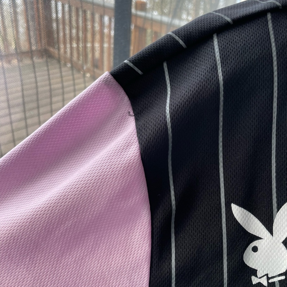 PLAYBOY Kids Black and Pink Striped Jersey - Picture 8 of 10